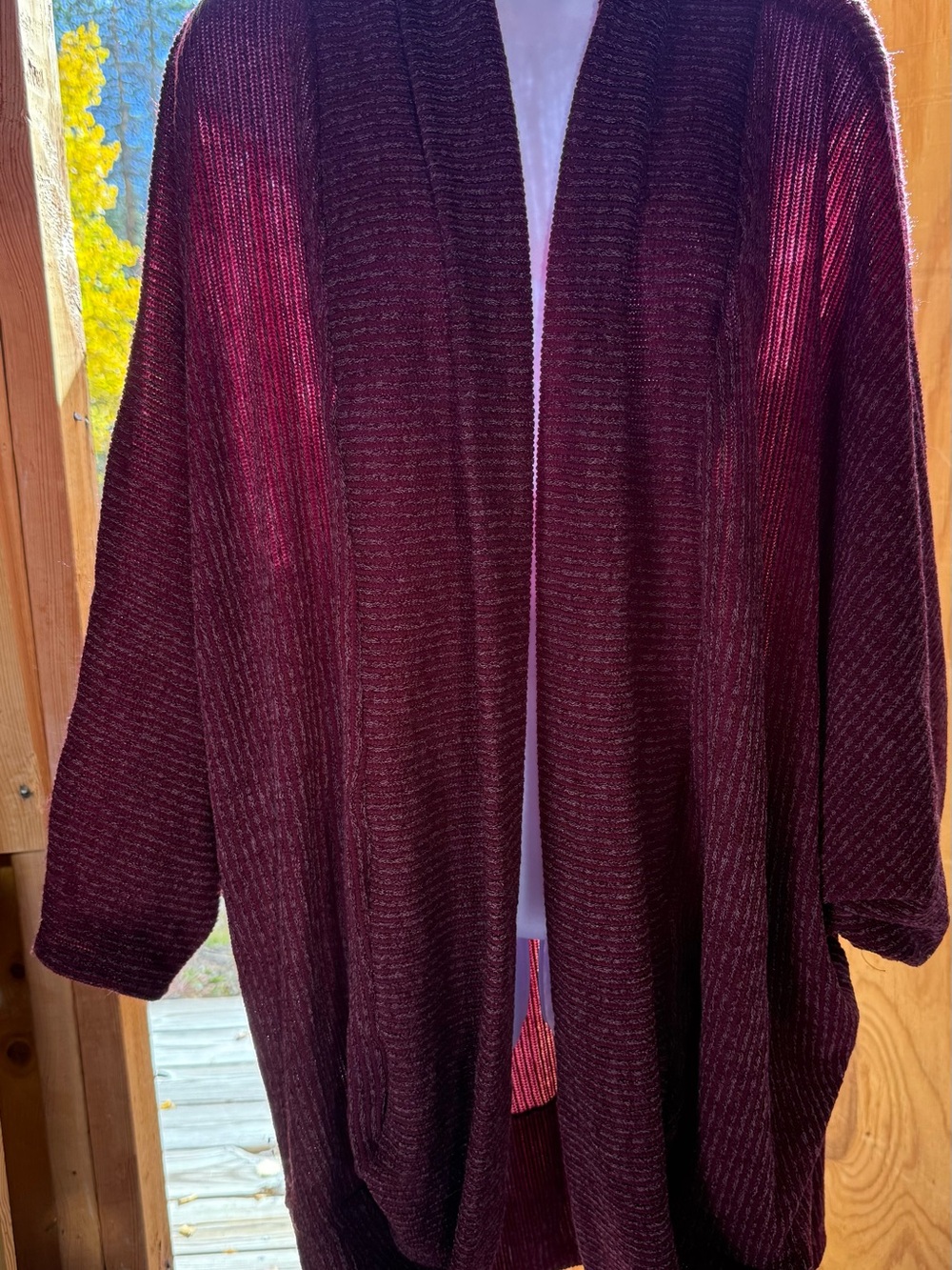 Open-Front Burgundy Poliana Plus Knit Tunic Cardigan - Women's